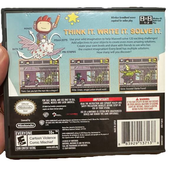 Super Scribblenauts (Nintendo DS) Complete In Box - Picture 2 of 3